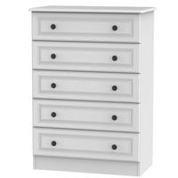 altea 5 drawer chest of drawers white