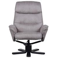 Alizza Faux Suede Swivel Recliner Chair and Footstool Grey