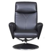 Alizza Faux Leather Swivel Recliner Chair and Footstool Black