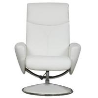 Alizza Faux Leather Swivel Recliner Chair and Footstool White