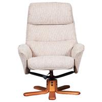 Alizza Fabric Swivel Recliner Chair and Footstool Stone