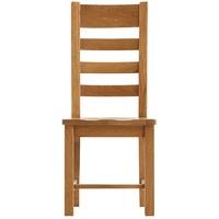 Alton Oak Pair of Ladder Back Chairs (Wooden Seat)
