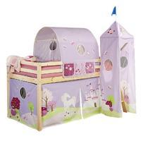 Albany Wooden Mid Sleeper with Princess Set Natural