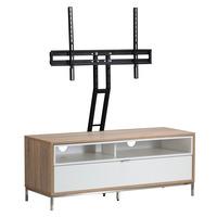 Alphason Chaplin ADCH1135 White / Light Oak TV Cabinet w/ TV Bracket