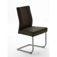 Alamona 1 Dining Chair In Brown Faux Leather