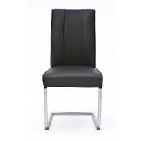 alamona 1 dining chair in black faux leather