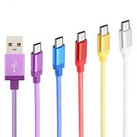 Aluminum Alloy High Quality 1M Micro USB Data Cable for Samsung Mobile Phones and Others (Assorted Colors)