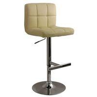 ALLEGRO LEATHER CREAM BRUSHED CHROME BAR STOOL