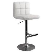 ALLEGRO LEATHER WHITE BRUSHED CHROME BAR STOOL