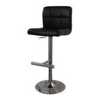 ALLEGRO LEATHER BLACK BRUSHED CHROME BAR STOOL