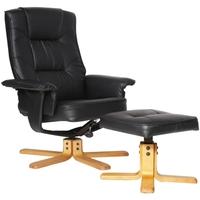 alphason drake black recliner chair with footstool arc7595 pu blk