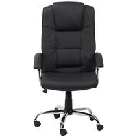 Alphason Houston Black Leather Faced Office Chair - AOC4201A-L-BK
