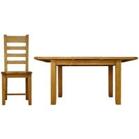 Alton Oak Dining Set - Small Butterfly Extending with Ladder Back Wooden Seat Chairs
