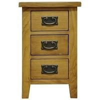 Alton Oak Bedside Cabinet - Small 3 Drawer