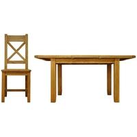 Alton Oak Dining Set - Small Butterfly Extending with Cross Back Wooden Seat Chairs