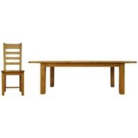 Alton Oak Dining Set - Large Extending with Ladder Back Wooden Seat Chairs