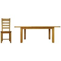 Alton Oak Dining Set - Medium Extending with Ladder Back Wooden Seat Chairs