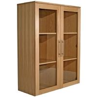 Alphason Oakwood Wide Glazed Bookcase