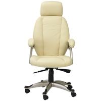 Alphason Bentley Cream Leather Faced Office Chair - AOC6355-L-CR