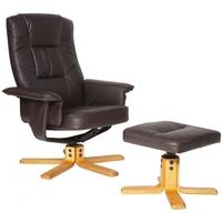 Alphason Drake Brown Recliner Chair with Footstool ARC7595-PU-BR