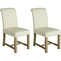 Alice White Fabric Dining Chair (Pair)