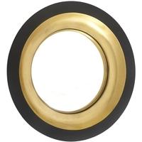 Alne Black and Gloss with Gold Leaf Frame Convex Mirror