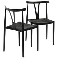 alfa black metal dining chair set of 4