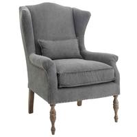 alita highback armchair in grey linen