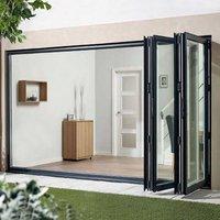 aluvu grey aluminium 4 door set opens left or right prefinished