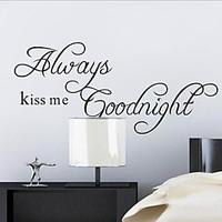 Always Kiss Me Goodnight Quote Wall Decal Zooyoo2003 Decorative Adesivo De Parede Removable Wall Sticker