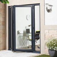 AluVu Grey Aluminium 2 Door Set - Opens left or Right - Prefinished