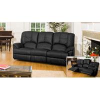 albacete 3 seat reclining sofa black