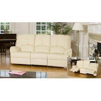 Albacete 3 seat reclining sofa cream