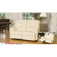 Albacete 2 seat reclining sofa cream