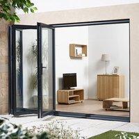 AluVu Grey Aluminium 3 Door Set - Opens left or Right - Prefinished