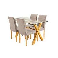 Albany Dining Table 4 Mia Fabric Chairs