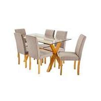 Albany Dining Table 6 Mia Fabric Chairs