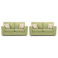 Alison Fabric 3 and 2 Seater Sofa Suite Lime