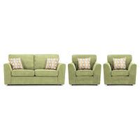 Alison Fabric 3 Seater and 2 Armchair Suite Lime