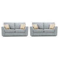 Alison Fabric 3 and 2 Seater Sofa Suite Silver