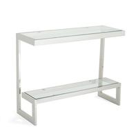 Alana Glass Console Table With Polished Stainless Steel Frame