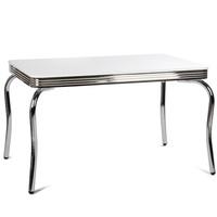 Altona Bistro Dining Table Rectagular In White With Metal Frame
