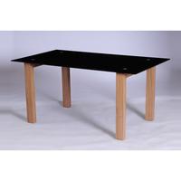 alina black glass large dining table