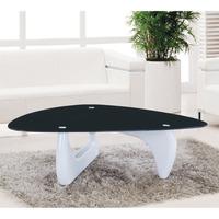 Alpha Coffee Table In Black Glass With White Gloss Base