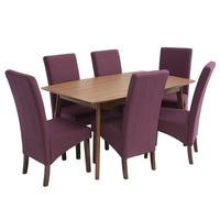 alecia wooden dining table with 6 ibis chairs