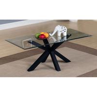 Alissa High Gloss Black finish Clear Glass Top Coffee Table