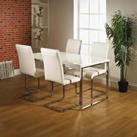 Alfonso Dining Table Set High Gloss With 4 Dining Chairs