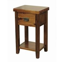 Alexis Wooden Telephone Table In Dark Acacia Wood With 1 Drawer