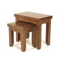 Alexis Wooden Nest Of 2 Tables In Dark Acacia Wood