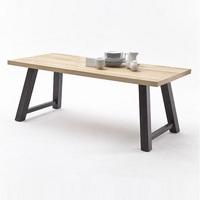 Alvaro Dining Table In Natural Oak And Antiklook Anthracite Base